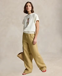 Polo Ralph Lauren Women's Island Fleece Bear Short-Sleeve Crewneck Sweatshirt