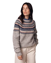Celtic & Co. Women's Stitchy Stripe Yoke Sweater