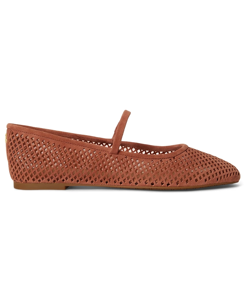 Lauren Ralph Women's Jayna Perforated Mary Jane Flats