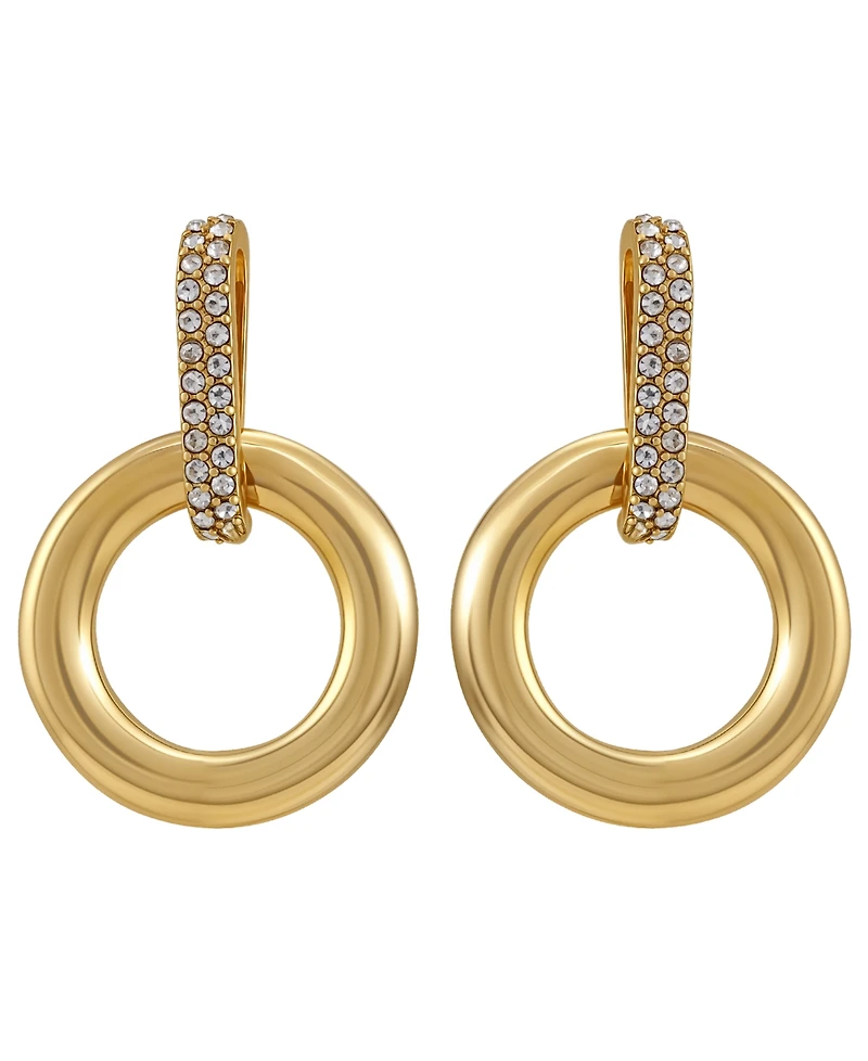 Guess Gold-Tone Door Knocker Drop Earrings