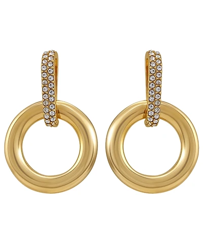 Guess Gold-Tone Door Knocker Drop Earrings