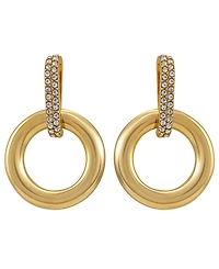 Guess Gold-Tone Door Knocker Drop Earrings