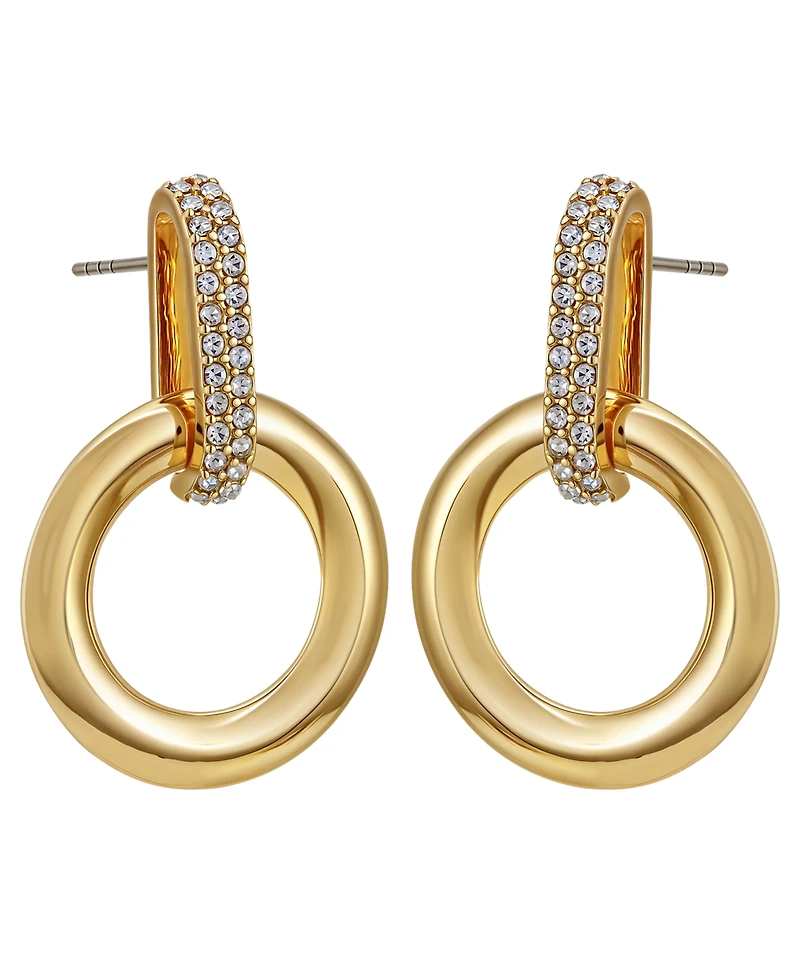 Guess Gold-Tone Door Knocker Drop Earrings