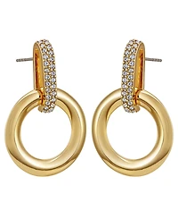 Guess Gold-Tone Door Knocker Drop Earrings