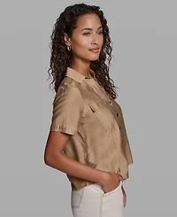 Karl Lagerfeld Paris Petite Short-Sleeve Blouse