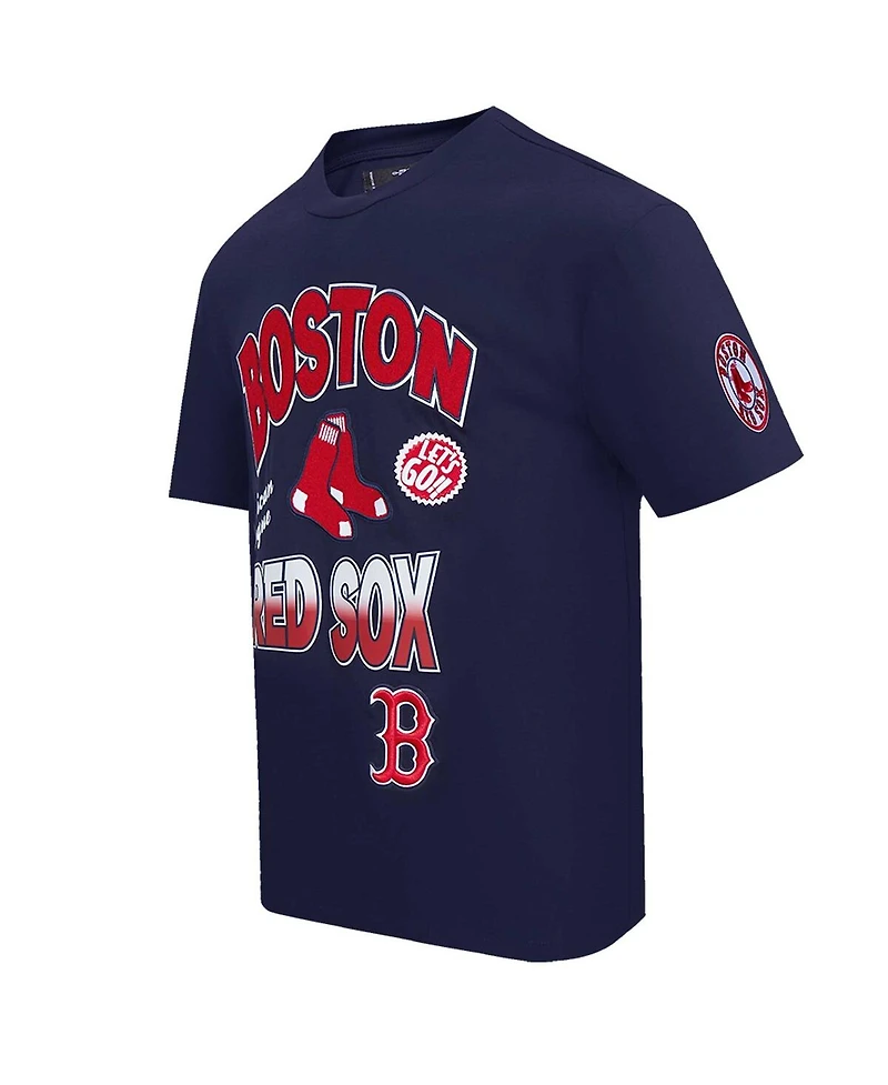 Pro Standard Men's Navy Boston Red Sox Turn It Up Dropped Shoulder T-Shirt