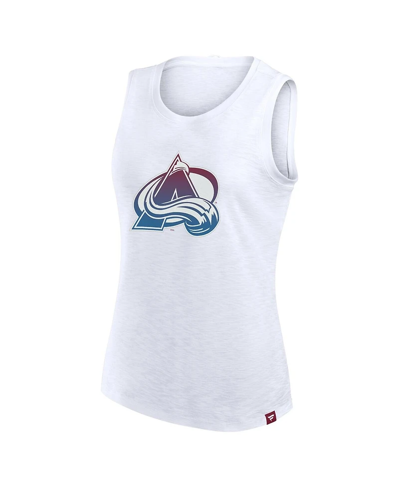 Fanatics Women's White Colorado Avalanche Slub Tank Top