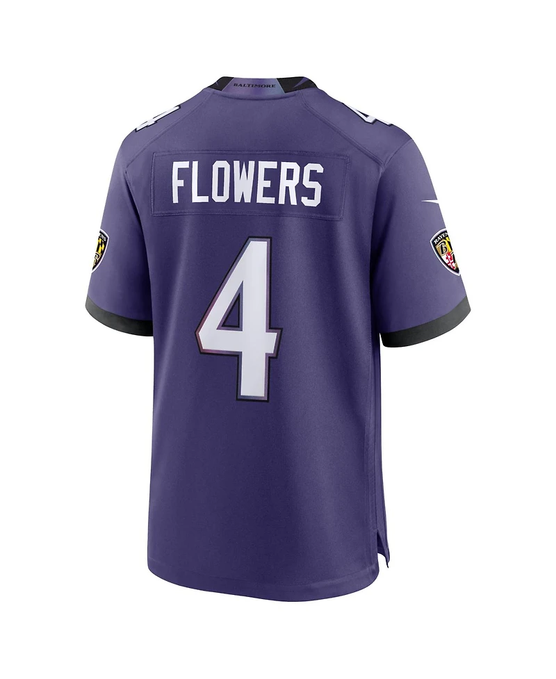 Nike Men's Zay Flowers Purple Baltimore Ravens Team Game Jersey