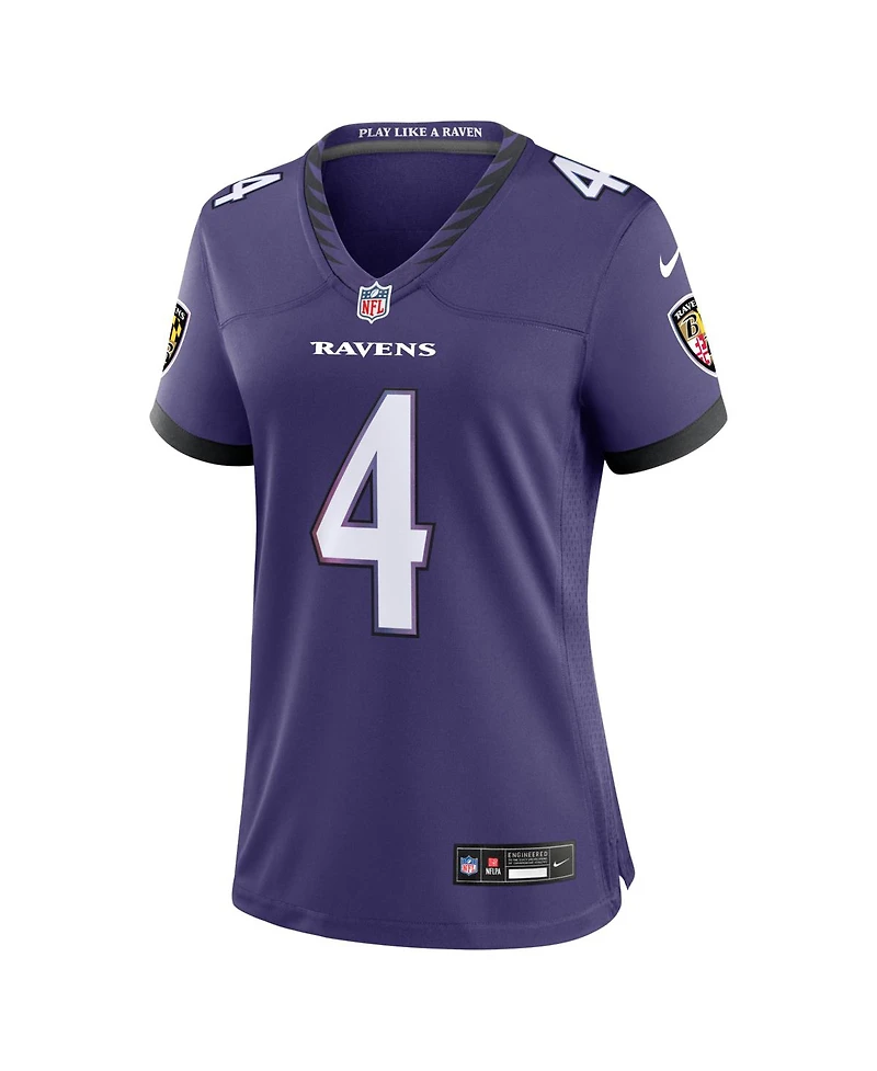 Nike Women's Zay Flowers Purple Baltimore Ravens Team Game Jersey