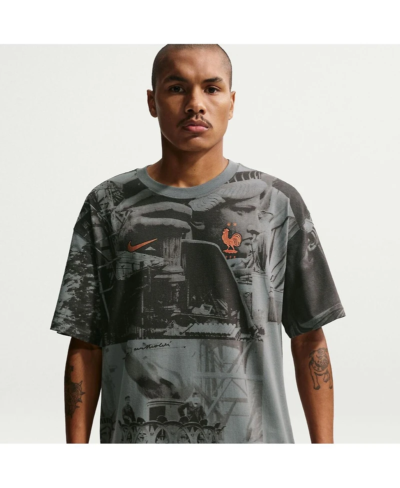 Nike Men's Gray France National Team Allover Print T-Shirt