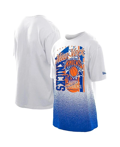 New Era Men's White York Knicks Injection Sport Classics T-Shirt