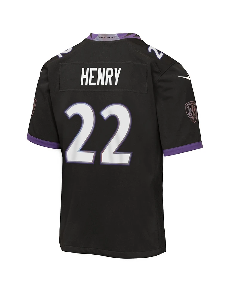 Nike Big Boys and Girls Derrick Henry Black Baltimore Ravens Alternate Game Jersey