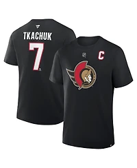 Fanatics Men's Brady Tkachuk Black Ottawa Senators Authentic Stack Name Number T-Shirt