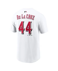 Nike Men's Elly De La Cruz White Cincinnati Reds Name Number T-Shirt