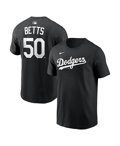 Nike Men's Mookie Betts Black Los Angeles Dodgers Name Number T-Shirt