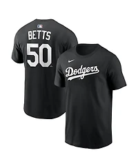 Nike Men's Mookie Betts Black Los Angeles Dodgers Name Number T-Shirt