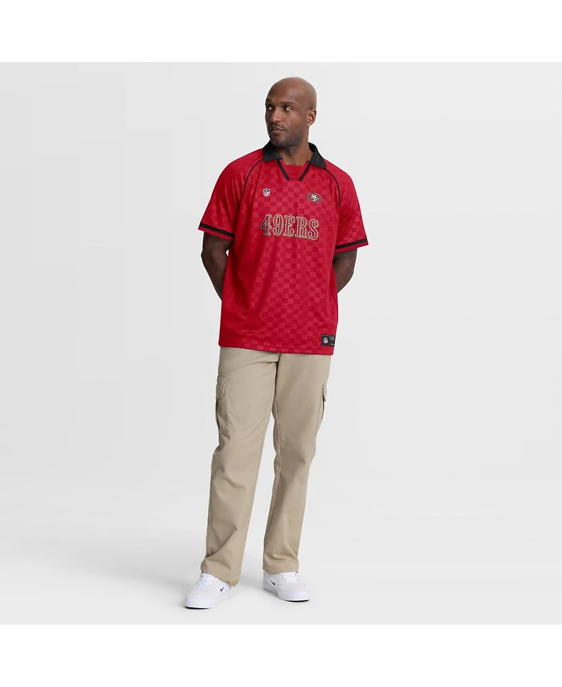 Fanatics Men's Scarlet/Black San Francisco 49ers Homerun Raglan V-Neck Polo Shirt
