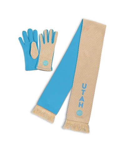 Wear by Erin Andrews Women's Utah Mammoth Tonal Microcheck Scarf Glove Set