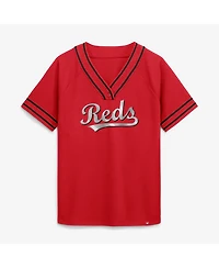 Fanatics Women's Red Cincinnati Reds Diva Race Ahead Raglan V-Neck T-Shirt
