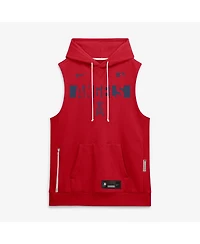 Nike Men's Red Los Angeles Angels Authentic Collection Standard Issue Dri-fit Sleeveless Hoodie