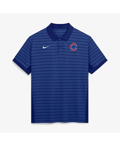 Nike Men's Royal Chicago Cubs Authentic Collection Striped Victory Dri-fit Polo Shirt