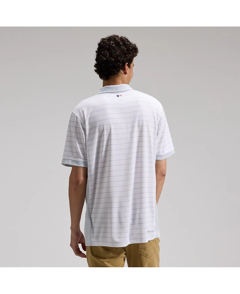 Nike Men's White Houston Astros Authentic Collection Striped Victory Dri-fit Polo Shirt