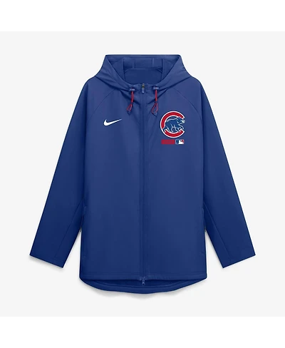 Nike Men's Royal Chicago Cubs Authentic Collection Raglan Therma-fit Full-Zip Hooded Jacket