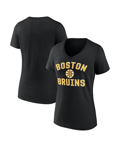 Logo Athletic Women's Black Boston Bruins Arch Victory V-Neck T-Shirt