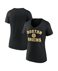 Logo Athletic Women's Black Boston Bruins Arch Victory V-Neck T-Shirt