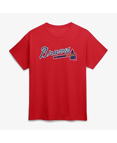 Logo Athletic Men's Red Atlanta Braves Wordmark T-Shirt