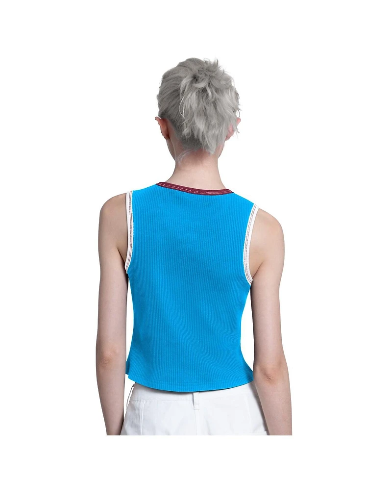 Starter Women's Light Blue Philadelphia Phillies Cooperstown Play the Ball Crop Tank Top
