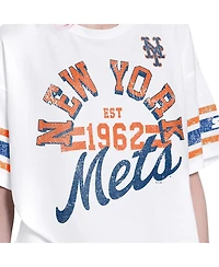 Starter Women's White New York Mets Cropped Hurry Up Offense T-Shirt