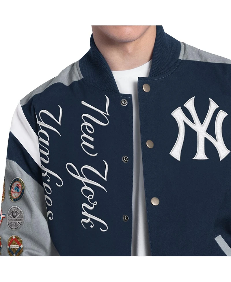 G-iii Sports by Carl Banks Men's Navy New York Yankees Strong Safety Commemorative Full-Snap Varsity Jacket