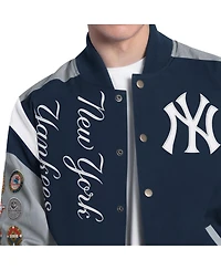 G-iii Sports by Carl Banks Men's Navy New York Yankees Strong Safety Commemorative Full-Snap Varsity Jacket