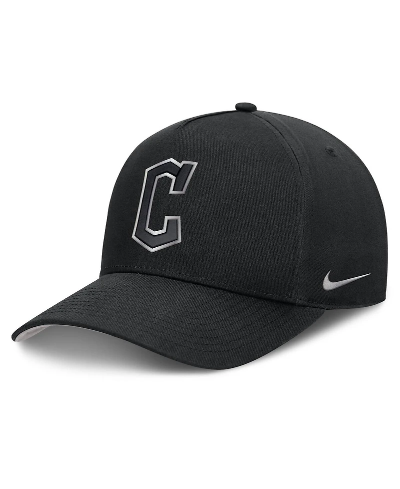 Nike Men's Black Cleveland Guardians Rise Dri-fit A-Frame Adjustable Hat