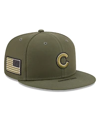 New Era Men's Olive Chicago Cubs 2026 Armed Forces Day 9FIFTY Snapback Hat