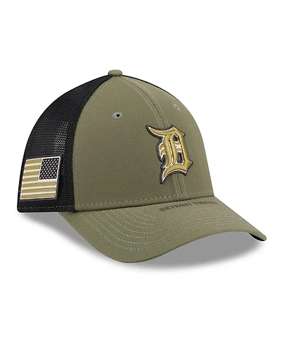 New Era Men's Olive Detroit Tigers 2026 Armed Forces Day 39THIRTY M-Crown Flex Hat