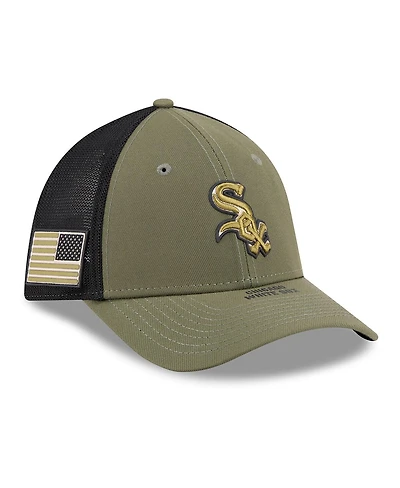 New Era Men's Olive Chicago White Sox 2026 Armed Forces Day 39THIRTY M-Crown Flex Hat