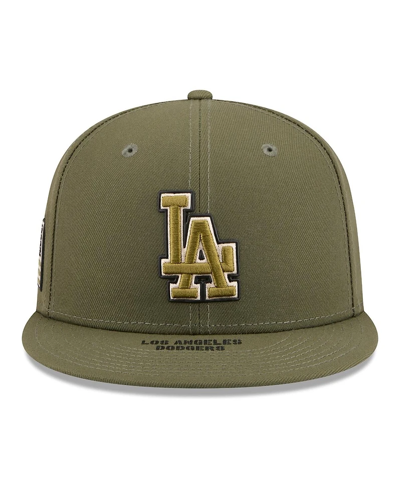 New Era Men's Olive Los Angeles Dodgers 2026 Armed Forces Day 9FIFTY Snapback Hat