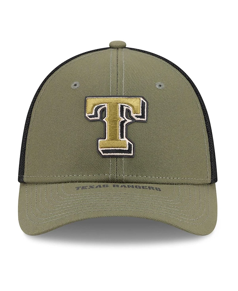 New Era Men's Olive Texas Rangers 2026 Armed Forces Day 39THIRTY M-Crown Flex Hat