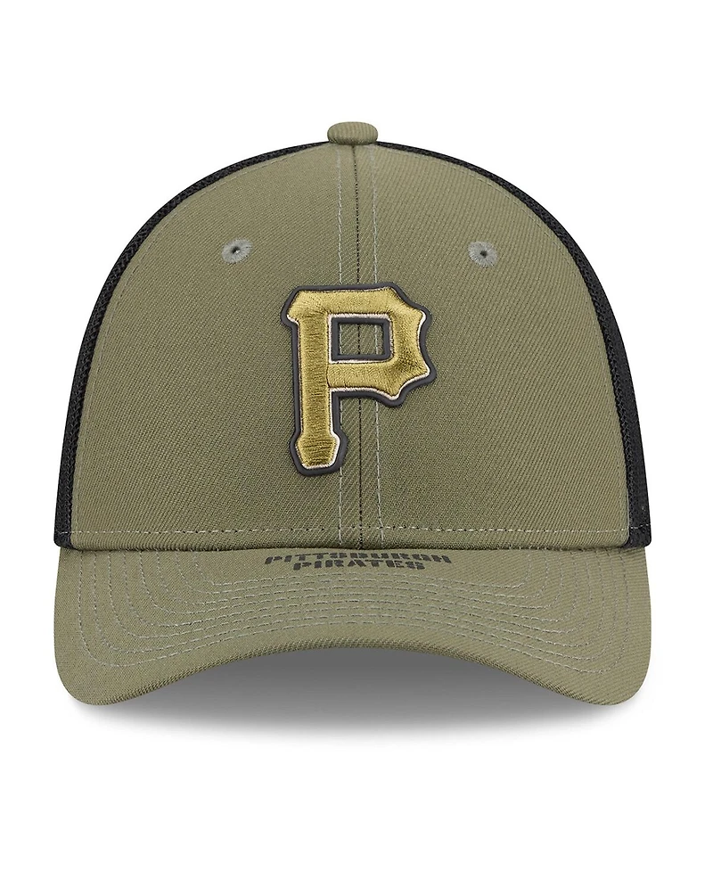 New Era Men's Olive Pittsburgh Pirates 2026 Armed Forces Day 39THIRTY M-Crown Flex Hat