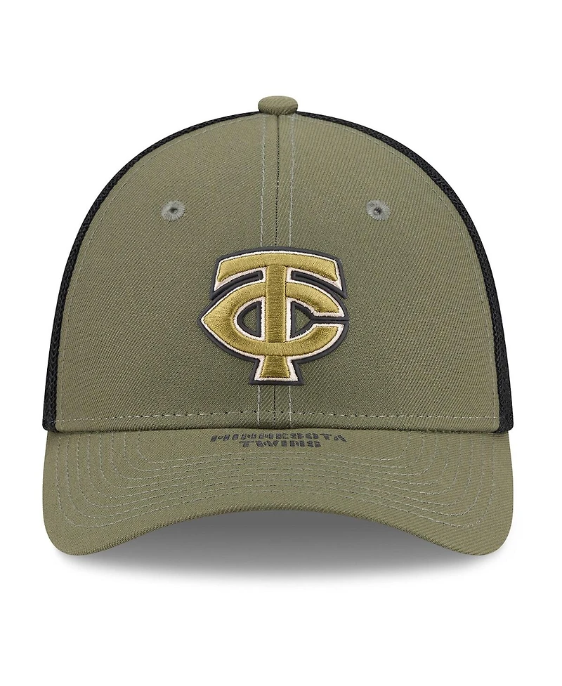 New Era Men's Olive Minnesota Twins 2026 Armed Forces Day 39THIRTY M-Crown Flex Hat