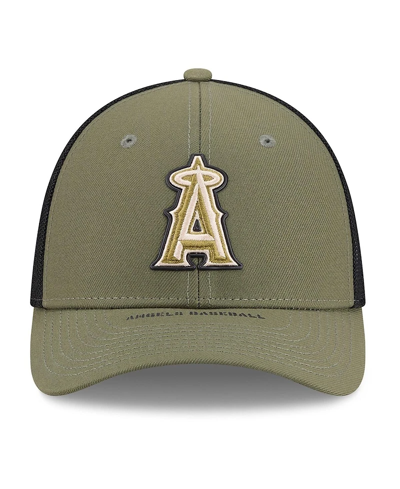 New Era Men's Olive Los Angeles Angels 2026 Armed Forces Day 39THIRTY M-Crown Flex Hat