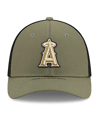 New Era Men's Olive Los Angeles Angels 2026 Armed Forces Day 39THIRTY M-Crown Flex Hat