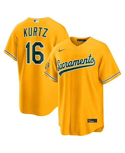 Nike Men's Nick Kurtz Gold Athletics Alternate Stadium Jersey