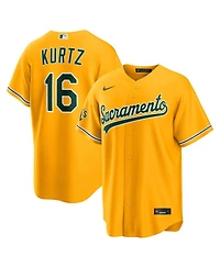 Nike Men's Nick Kurtz Gold Athletics Alternate Stadium Jersey