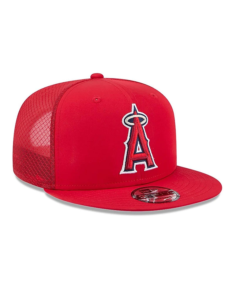 New Era Men's Red Los Angeles Angels 2026 Batting Practice 9FIFTY Snapback Hat