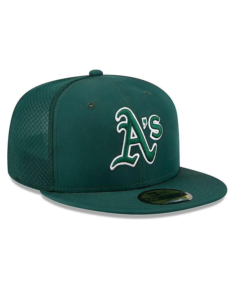 New Era Men's Green Athletics 2026 Batting Practice 59FIFTY Fitted Hat