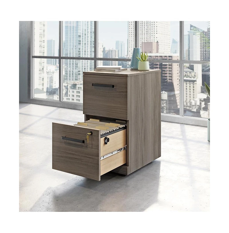 Sauder Affirm Commercial Office File Cabinet, Hudson Elm finish