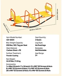 Mecale Metal Kids Seesaw for 2 with 200 Lb Capacity, Ages 3